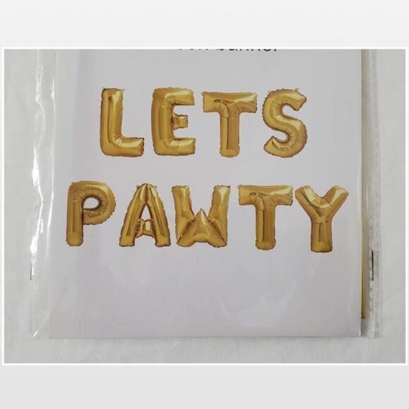 2 New Balloon Pet Banner Gold Set - Picture 3 of 10